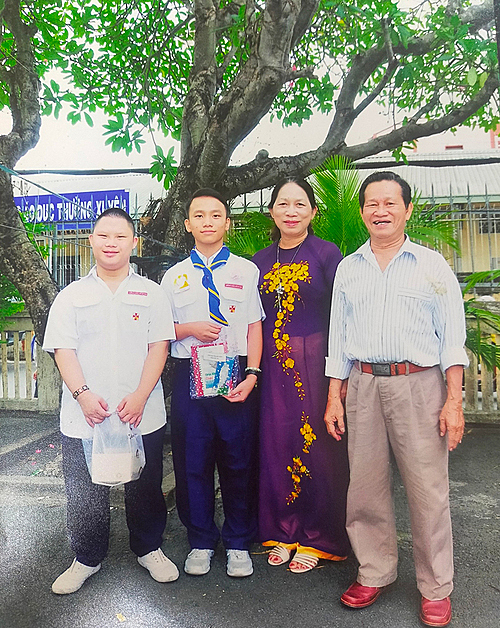 A photo of Baos family taken at a church in Thu Duc City in 2019. Photo courtesy of Bao