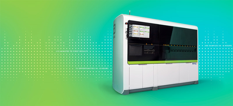 Abbott’s Alinity m system is a fully integrated and automated molecular diagnostics analyzer which utilizes real-time PCR technology. Photo by Abbott