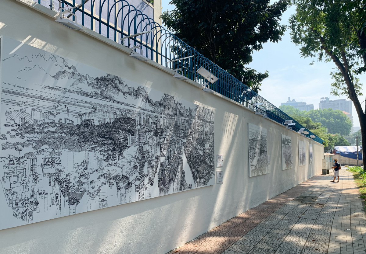 The Megacity Panorama Exhibition took place on Nov. 21 outside of the British Consulate General in District 1, featuring seven large-scale paintings depicting bird-eye views of the city.