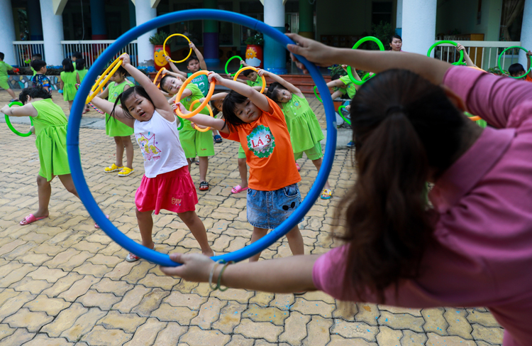 Children at a kindergarten in HCMCs Cu Chi District in June 2020. Photo by VnExpress/Quynh Tran