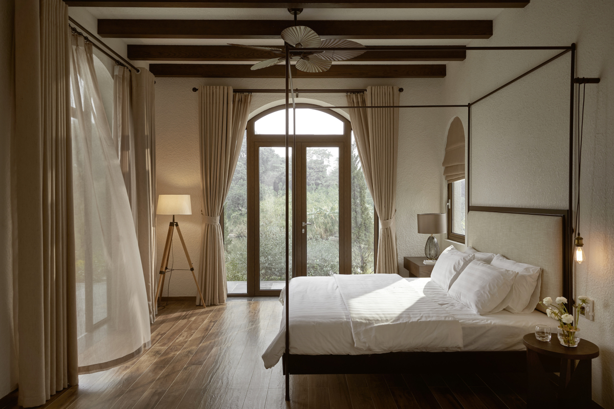 The bedrooms exude a classic and comfortable vibe.