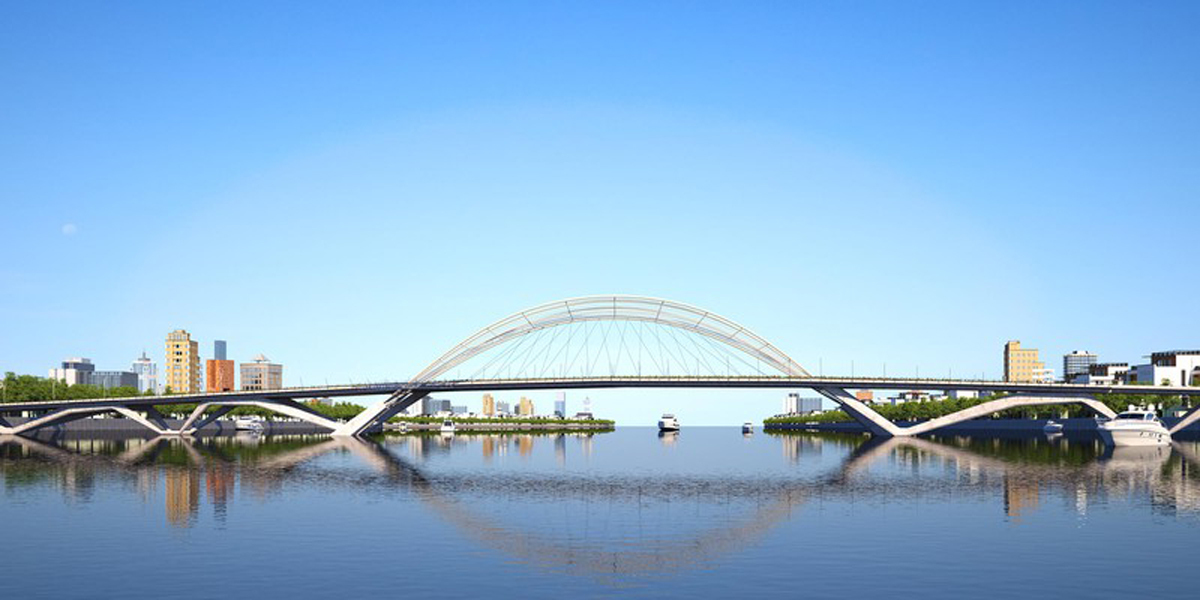 One of artists impressions of the Thu Thiem 4 Bridge. Photo courtesy of HCMC Department of Planning and Architecture