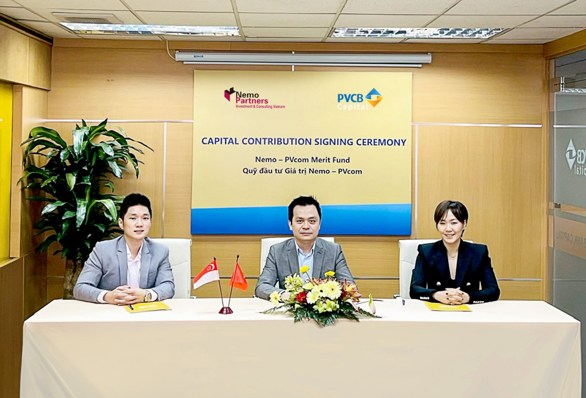 The capital contribution signing ceremony between PVCB Capital and Nemo Partners. Photo by PVCB Capital.