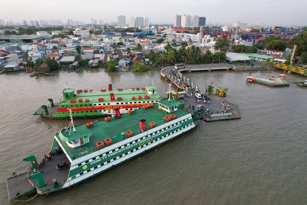 An aerial view of Cat Lai Ferry. Photo by VnExpress/Gia Minh