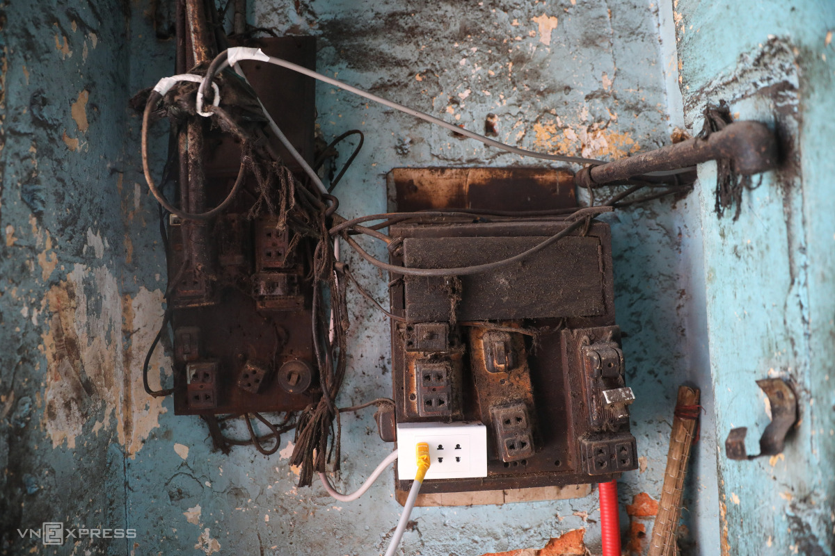 The electrical system is outdated, smoky, and potentially hazardous.