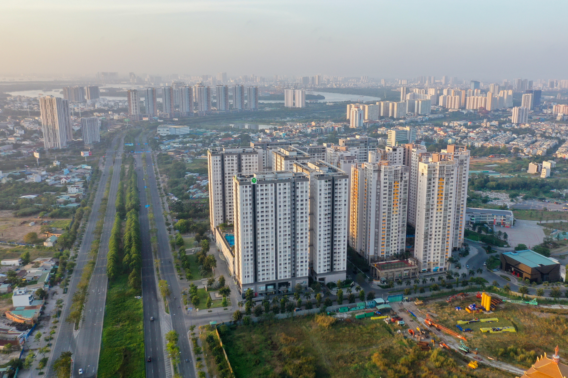 A birds eye view of residential areas in HCMCs Thu Duc City (formerly Thu Duc District). Photo by VnExpress/Quynh Tran