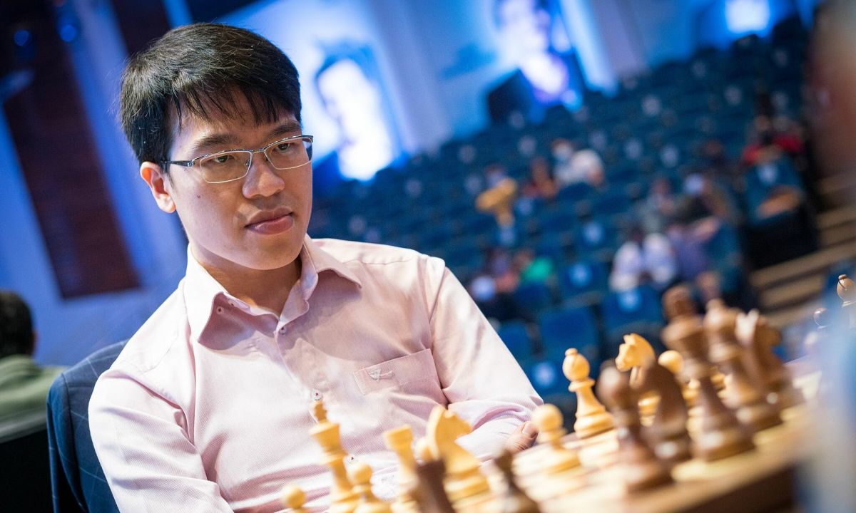 Vietnams top chess player Le Quang Liem at the super blitz tournament Tata Steel in India on November 18, 2021. Photo by Grand Chess Tour