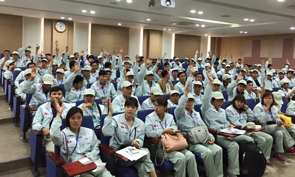 Vietnamese workers attend a meeting of labor export. Photo courtesy of the Ministry of Labor, Invalids and Social Affairs