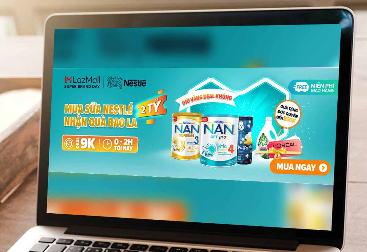 Nestlé Vietnam will appear on Super Brand Day in 2022 with great deals and a series of exclusive promotional products. Photo by Lazada Vietnam