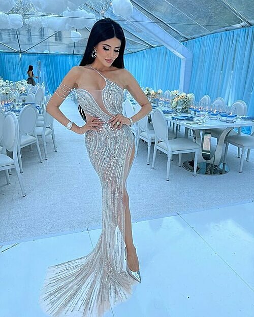 Leyla Milani in an evening gown designed by Do Long on March 28, 2022. Photo courtesy of Milanis Instagram