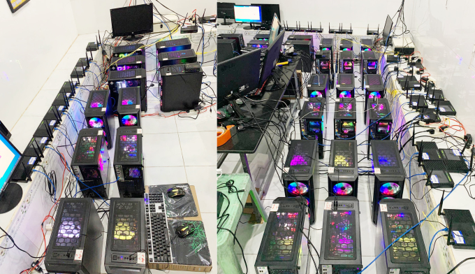An investor’s computers used for mining Pi, a new cryptocurrency. Photo courtesy of Tai Bui