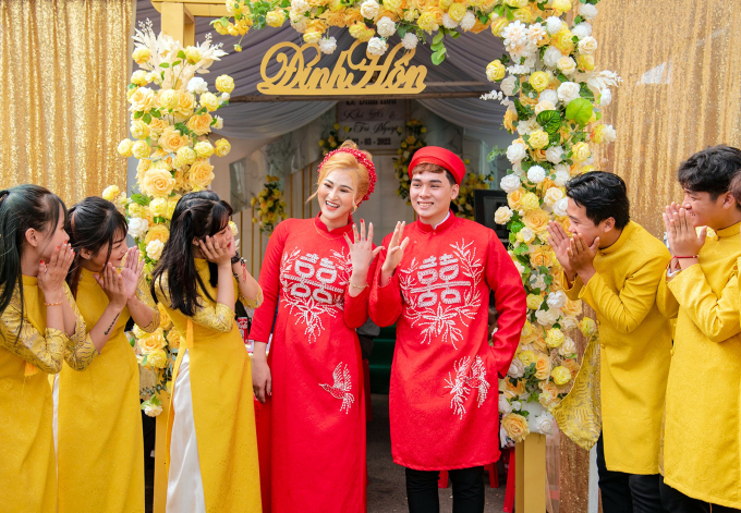 Kha Ai and her fiance during their betrothal ceremony on March 20, 2022. Photo courtesy of Ai