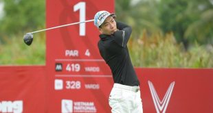 Amateur golfer leads national professional tournament