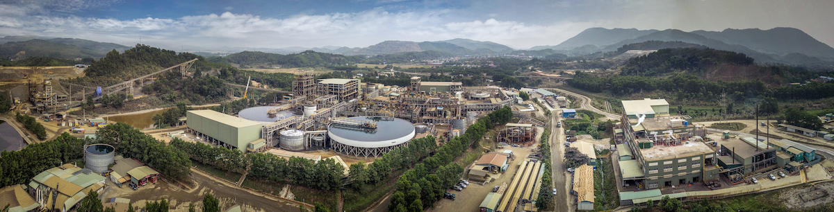 An aerial view of The Nui Phao polymetallic-tungsten mine in Thai Nguyen Province, managed and operated by Masan High-Tech Materials. Photo courtesy of Masan High-Tech Materials