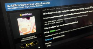 Hacker claims 30 million Vietnamese people’s school records on sale