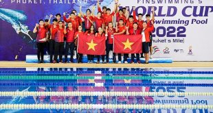 Vietnam finish first in finswimming world cup round