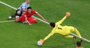 Uruguay denied by woodwork in 0-0 draw with South Korea