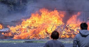 South Korea city wildfire fanned by strong winds, 300 residents evacuate homes