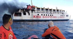 Philippine coast guard rescues 120 people as ferry catches fire