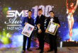 Hassan Ahmed (CTO), Iaroslav Kudritskiy (COO) and Gerardo Jose Salandra (CEO) of respond.io with their award at the SME100 2023 Awards