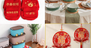 (Clockwise from top left) Ezlife Pet Chinese New Year Costumes; Cosmic Cookware 7-piece Cosmo Set; Canny TC Chinese New Year Decorations; ILOVEHOME Toy Storage Box with Wheels